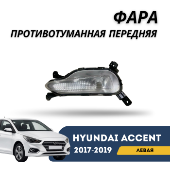 Противотуманная фара передняя левая Hyundai Accent / Solaris 2017,2018,2019 Jorden – купить в Алматы и Астане