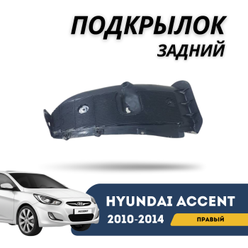 Подкрылок задний правый на Hyundai Accent / Solaris 2010,2011,2012,2013,2014 Алматы Астана — фото