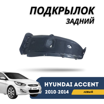 Подкрылок задний левый на Hyundai Accent/Solaris 2010,2011,2012,2013,2014 Алматы Астана — фото