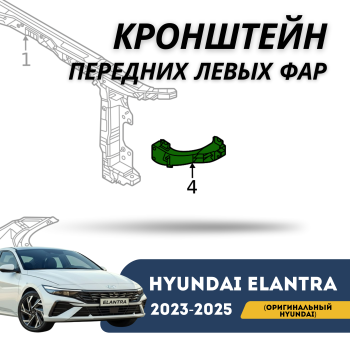 Кронштейн передних левых фар Hyundai Elantra 2023,2024,2025 (Оригинальный HYUNDAI) Алматы и Астана — фото
