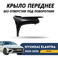 Крыло переднее правое без отверстия под поворотник Elantra 23-н.в (QPart)