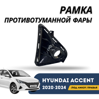 Оригинальная рамка противотуманной фары правая под линзу Hyundai Accent / Solaris 2020,2021,2022,2023,2024 – купить в Алматы и Астане — фото