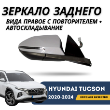 Зеркало заднего вида правое с повторителем + автоскладывание Tucson 20-24 EURO (Qpart)